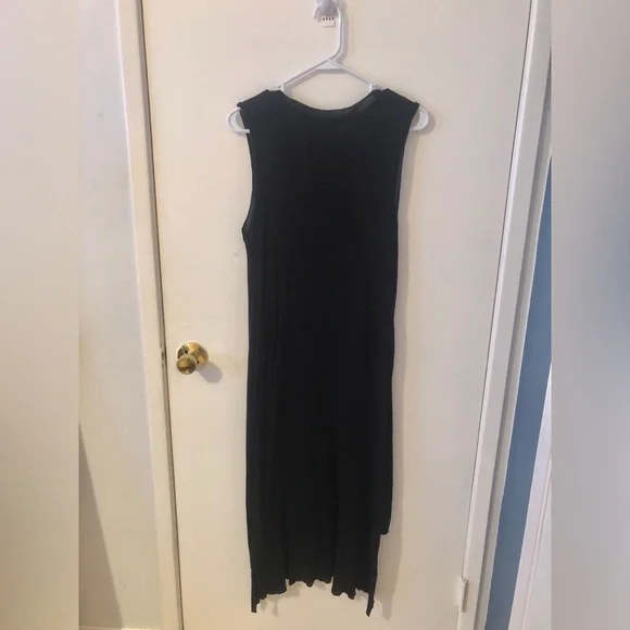 Zara Lightweight Black Sleeveless layered Maxi Dress size Large - Picture 2 of 10